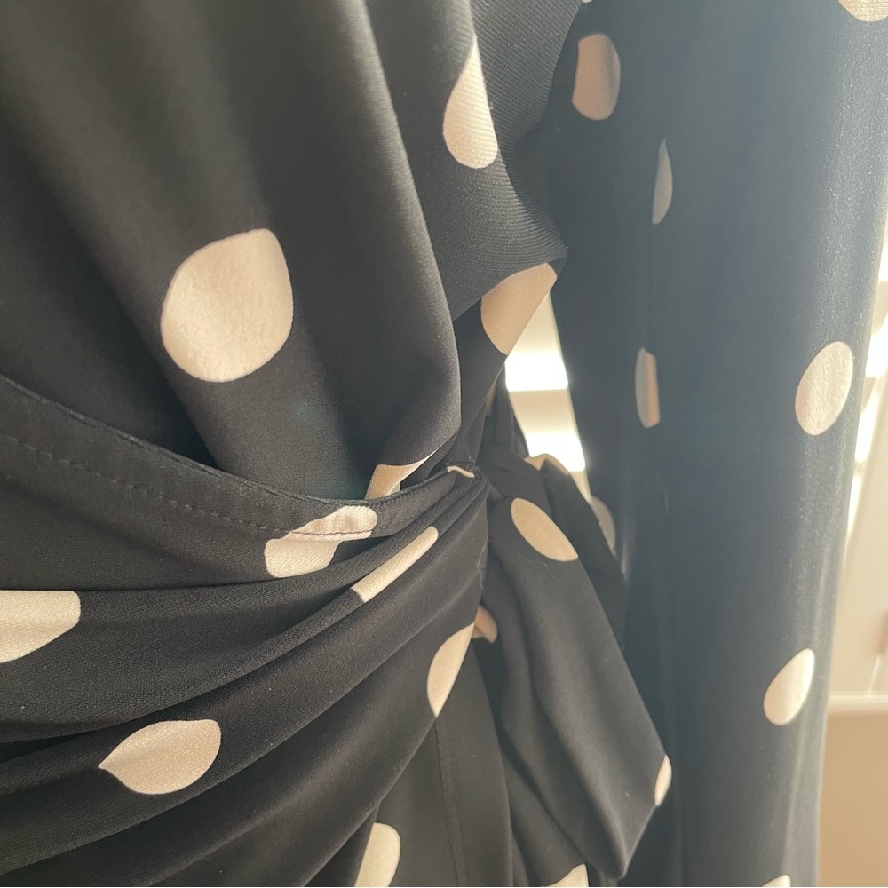 Anne Klein Black and White Polka Dot Blouse - Picture 4 of 6